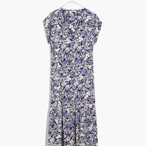 Madewell Button-Front Ruffle-Hem Midi Dress in Flower Garden